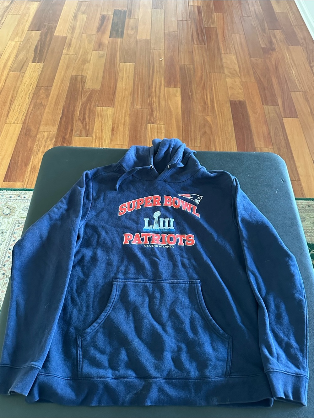 Fanatics New England Patriots Navy Super Bowl LIII Hoodie Men’s Size Large